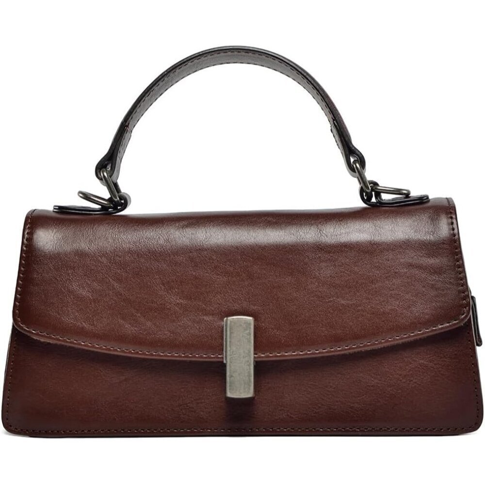 Genuine Leather Women's Crossbody Bag French Style Compact Phone Wallet